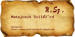 Matejcsik Szilárd névjegykártya