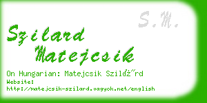 szilard matejcsik business card